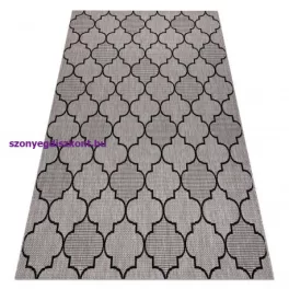   Kab. Fonott sizal floorlux szőnyeg 20607 marokkói rácsos ezüst / fekete 140x200 cm