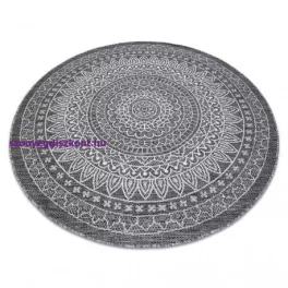   Kab. Fonott sizal szőnyeg LOFT 21207 Rozetta Kör boho elefántcsont/ezüst/szürke kör 120 cm