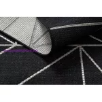 Kab. Fonott sizal floorlux szőnyeg 20605 fekete / ezüst HÁROMSZÖGEK, GEOMETRIAI  80x150 cm