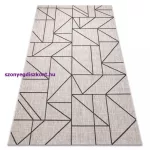 Kab. Fonott sizal floorlux szőnyeg 20605 ezüst / fekete / bézs HÁROMSZÖGEK, GEOMETRIAI  80x150 cm