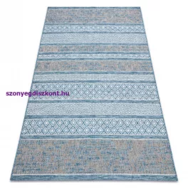   Kab. Fonott sizal szőnyeg LOFT 21118 boho elefántcsont/ezüst/kék 200x290 cm