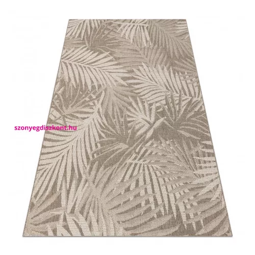 Kab. Fonott sizal floorlux szőnyeg 20504 levelek szürke / pezsgő dzsungel 60x110 cm