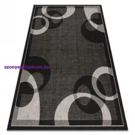  Kab. Fonott sizal floorlux szőnyeg 20078 FEKETE / ezüst  160x230 cm