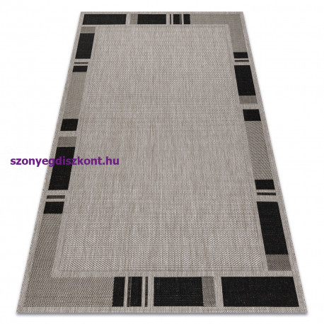 Fonott sizal floorlux szőnyeg 20195 ezüst  / FEKETE 120x170 cm