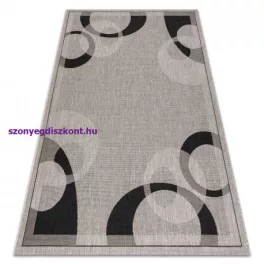   Kab. Fonott sizal floorlux szőnyeg 20078 ezüst  / fekete 60x110 cm