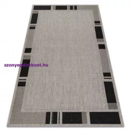   Kab. Fonott sizal floorlux szőnyeg 20195 ezüst  / FEKETE 60x110 cm