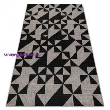   Fonott sizal floorlux szőnyeg 20489 ezüst / fekete HÁROMSZÖGEK 240x330 cm