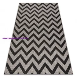   Kab. Fonott sizal floorlux szőnyeg 20340 ezüst / fekete Cikcakk 200x290 cm