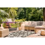 Kab. Fonott sizal floorlux szőnyeg 20489 pezsgő / taupe HÁROMSZÖGEK 200x290 cm