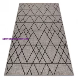   Kab. Fonott sizal floorlux szőnyeg 20508 ezüst / fekete HÁROMSZÖGEK 200x290 cm