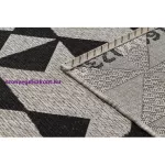 Kab. Fonott sizal floorlux szőnyeg 20489 ezüst / fekete HÁROMSZÖGEK 160x230 cm