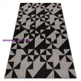   Kab. Fonott sizal floorlux szőnyeg 20489 ezüst / fekete HÁROMSZÖGEK 80x150 cm