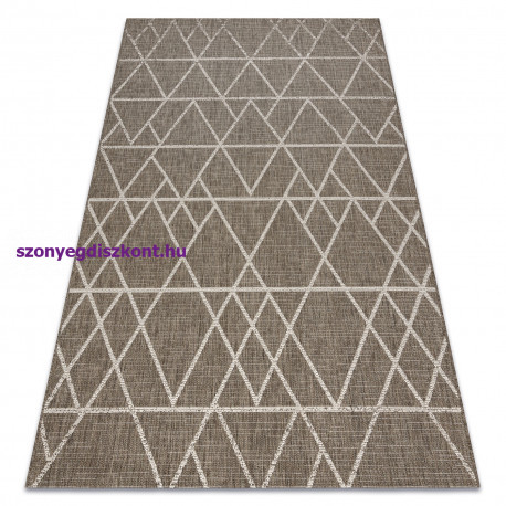 Fonott sizal floorlux szőnyeg 20508 taupe / pezsgő HÁROMSZÖGEK 60x110 cm