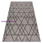 Kab. Fonott sizal floorlux szőnyeg 20508 ezüst / fekete HÁROMSZÖGEK 60x110 cm