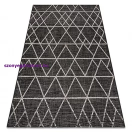   Kab. Fonott sizal floorlux szőnyeg 20508 fekete / ezüst HÁROMSZÖGEK 200x290 cm