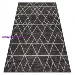 Kab. Fonott sizal floorlux szőnyeg 20508 fekete / ezüst HÁROMSZÖGEK 60x110 cm