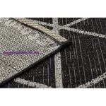 Kab. Fonott sizal floorlux szőnyeg 20508 fekete / ezüst HÁROMSZÖGEK 60x110 cm