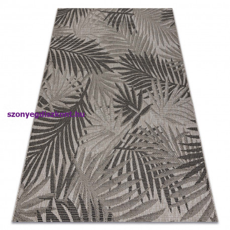 Fonott sizal floorlux szőnyeg 20504 levelek ezüst / fekete dzsungel 140x200 cm