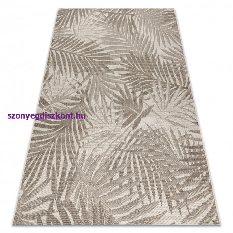 Fonott sizal floorlux szőnyeg 20504 levelek pezsgő / sötét szürke dzsungel 140x200 cm