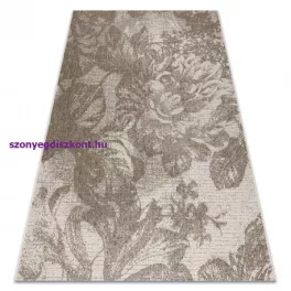   Kab. Fonott sizal floorlux szőnyeg 20491 virágok pezsgő / sötét szürke  80x150 cm