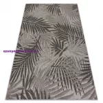 Kab. Fonott sizal floorlux szőnyeg 20504 levelek ezüst / fekete dzsungel 60x110 cm