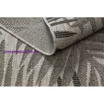 Kab. Fonott sizal floorlux szőnyeg 20504 levelek ezüst / fekete dzsungel 60x110 cm