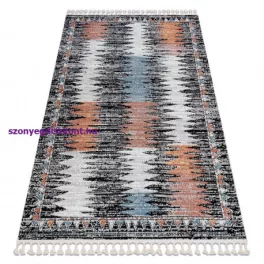   Kab. Modern szőnyeg BELLE BR23A fekete / bézs Rojt 80x150 cm