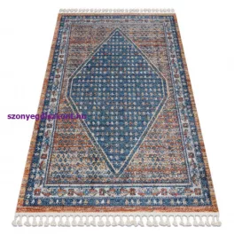   Kab. Modern szőnyeg BELLE BG58A sötétkék / bézs Rojt 120x170 cm