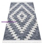 Kab. Szőnyeg SEVILLA Z250A gyémánt kék / szürke ehér Rojt BERBER shaggy 140x190 cm