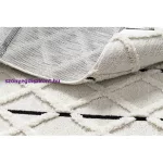 Kab. Szőnyeg SEVILLA Y611A gyémánt barna / fehér Rojt BERBER shaggy 80x150 cm