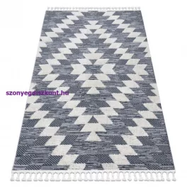   Kab. Szőnyeg SEVILLA Z250A gyémánt kék / szürke ehér Rojt BERBER shaggy 80x150 cm