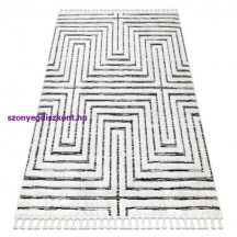   Szőnyeg SEVILLA Z788B labirintus, görög fehér / antracit Rojt Berber shaggy 80x150 cm