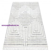   Szőnyeg SEVILLA Z788A labirintus, görög fehér / szürke Rojt Berber shaggy 200x290 cm