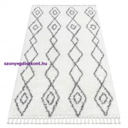   Kab. Szőnyeg BERBER UNION 3374 gyémánt, lánc krém / szürke Rojt shaggy 120x170 cm
