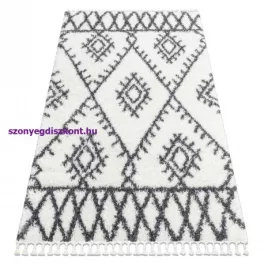   Kab. Szőnyeg BERBER UNION 3481 Cikcakk krém / szürke Rojt shaggy 120x170 cm