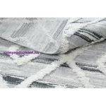 Kab. Szőnyeg SEVILLA Z555A gyémánt szürke / fehér Rojt BERBER shaggy 200x290 cm