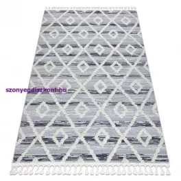   Kab. Szőnyeg SEVILLA Z555A gyémánt szürke / fehér Rojt BERBER shaggy 80x150 cm