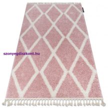   Szőnyeg BERBER TROIK A0010 rózsaszín / fehér Rojt shaggy 200x290 cm