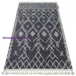 Kab. Szőnyeg BERBER TANGER B5940 szürke / fehér Rojt shaggy 160x220 cm
