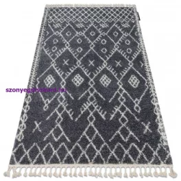   Kab. Szőnyeg BERBER TANGER B5940 szürke / fehér Rojt shaggy 160x220 cm