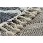 Kab. Szőnyeg BERBER CROSS B5950 szürke / fehér Rojt shaggy 160x220 cm