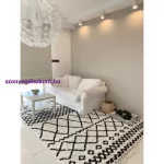 Kab. Szőnyeg BERBER SAFI N9040 fehér / fekete Rojt shaggy 120x170 cm