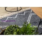 Kab. Szőnyeg BERBER ASILA B5970 szürke / fehér Rojt shaggy 80x150 cm