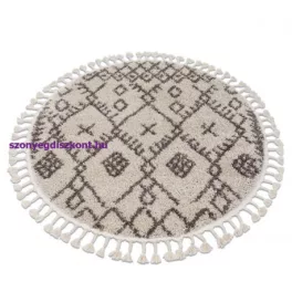   Kab. Szőnyeg BERBER TANGER B5940 kör bézs / barna Rojt shaggy kör 160 cm