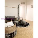 Kab. Szőnyeg BERBER ETHNIC G3802 kör fekete / fehér Rojt shaggy kör 160 cm