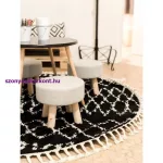 Kab. Szőnyeg BERBER ETHNIC G3802 kör fekete / fehér Rojt shaggy kör 160 cm