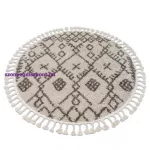 Kab. Szőnyeg BERBER TANGER B5940 kör bézs / barna Rojt shaggy kör 120 cm