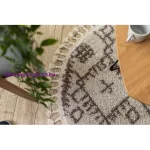 Kab. Szőnyeg BERBER TANGER B5940 kör bézs / barna Rojt shaggy kör 120 cm