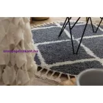 Kab. Szőnyeg BERBER CROSS B5950 kör szürke / fehér Rojt shaggy kör 120 cm