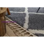Kab. Szőnyeg BERBER CROSS B5950 szürke / fehér Rojt shaggy 180x270 cm